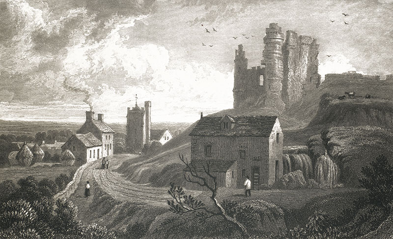 An 1830's etching of Newport Castle