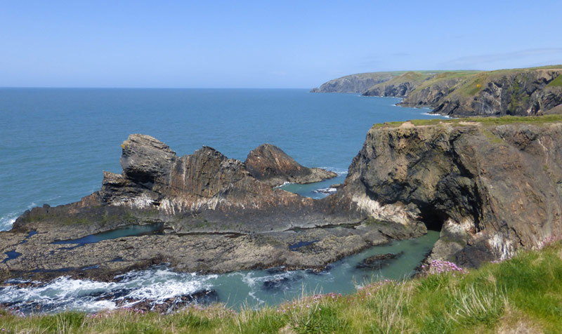 View from the coast path towards Newport from Ceibwr