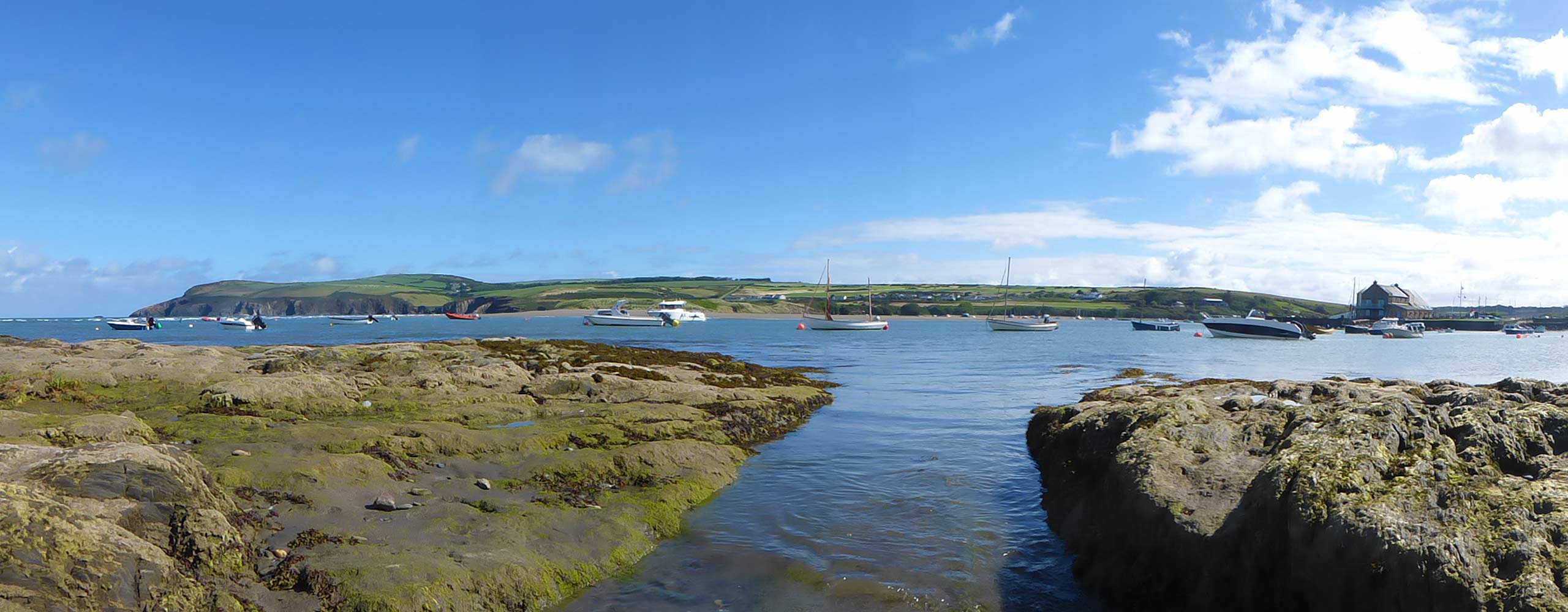 Looking north from Parrog Beach at high tide