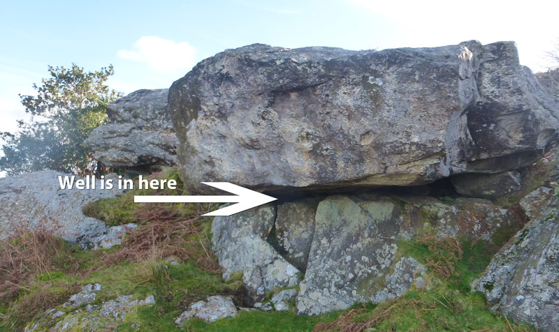 Location of the Wishing Well on Carningli Mountain