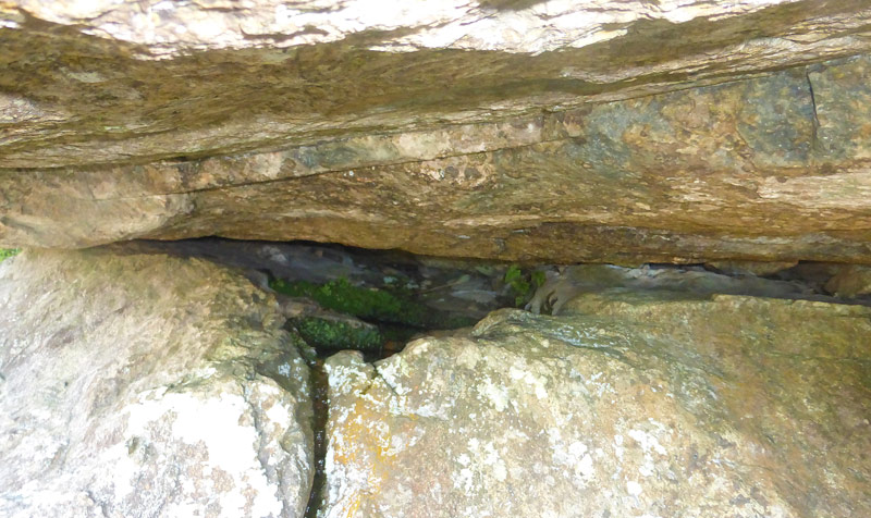 Two small pools inside the well