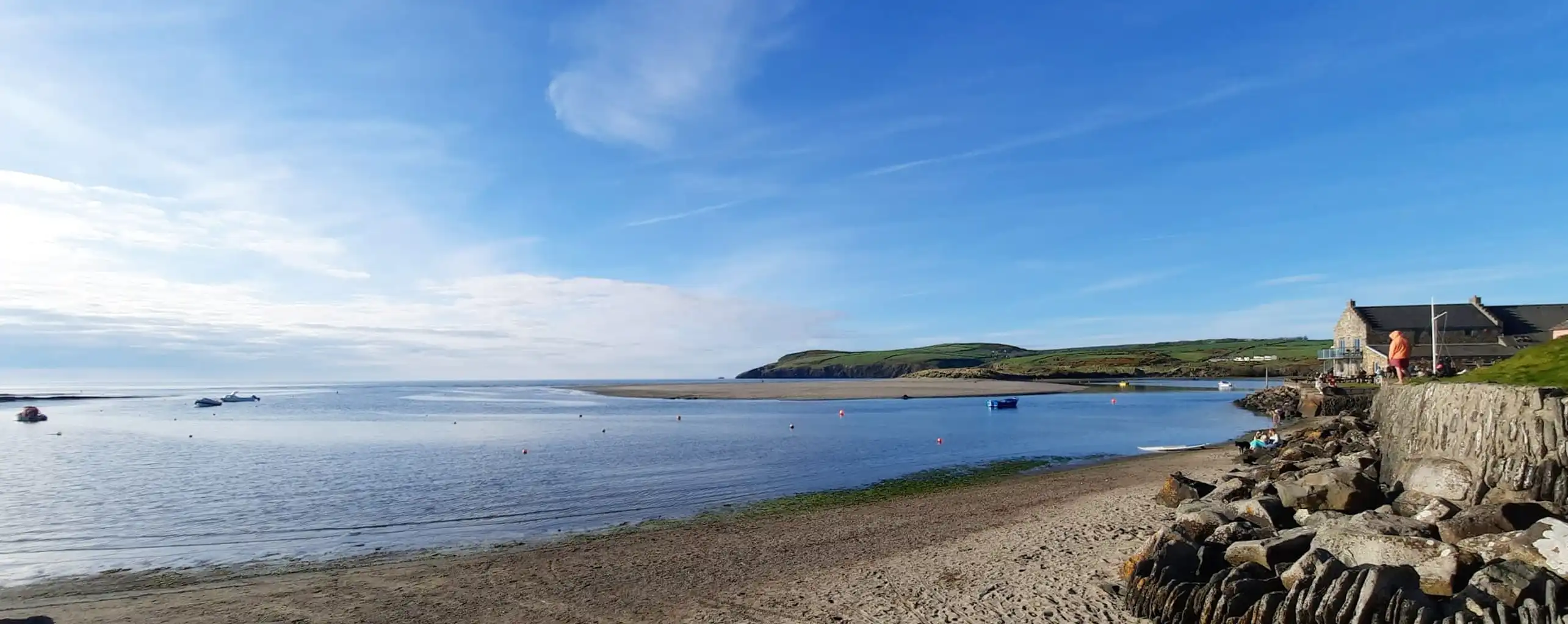 Parrog beach with Morfa Head in the background at Newport Pembrokeshire