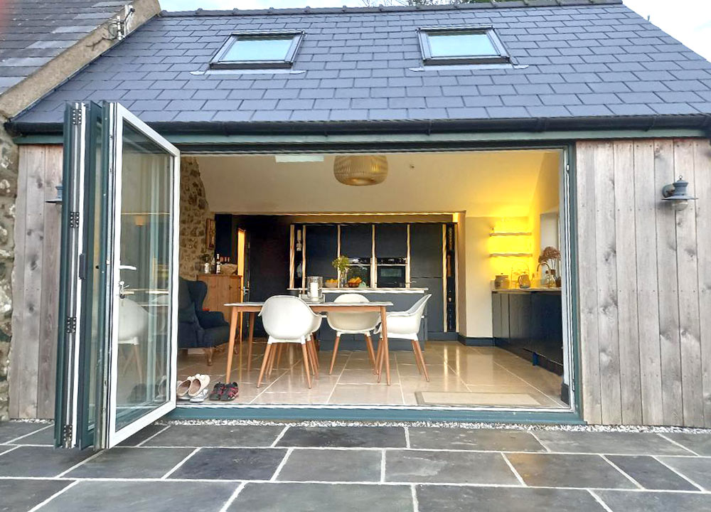 Kitchen with bifold doors to patio