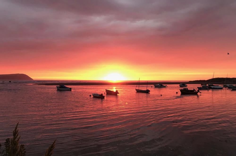 Sunset over Newport Sands from Gorwel