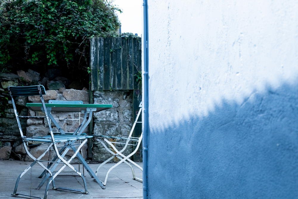 The courtyard garden area