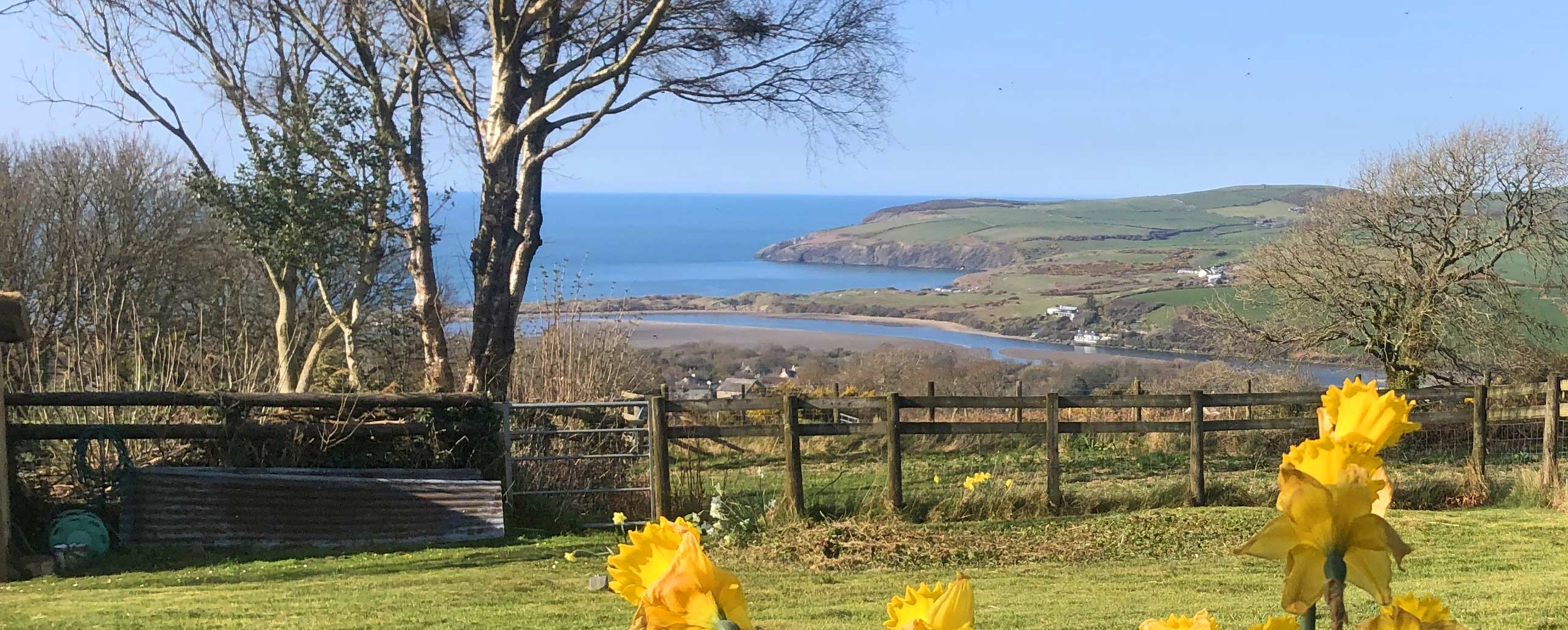 View of Newport Bay from the garden